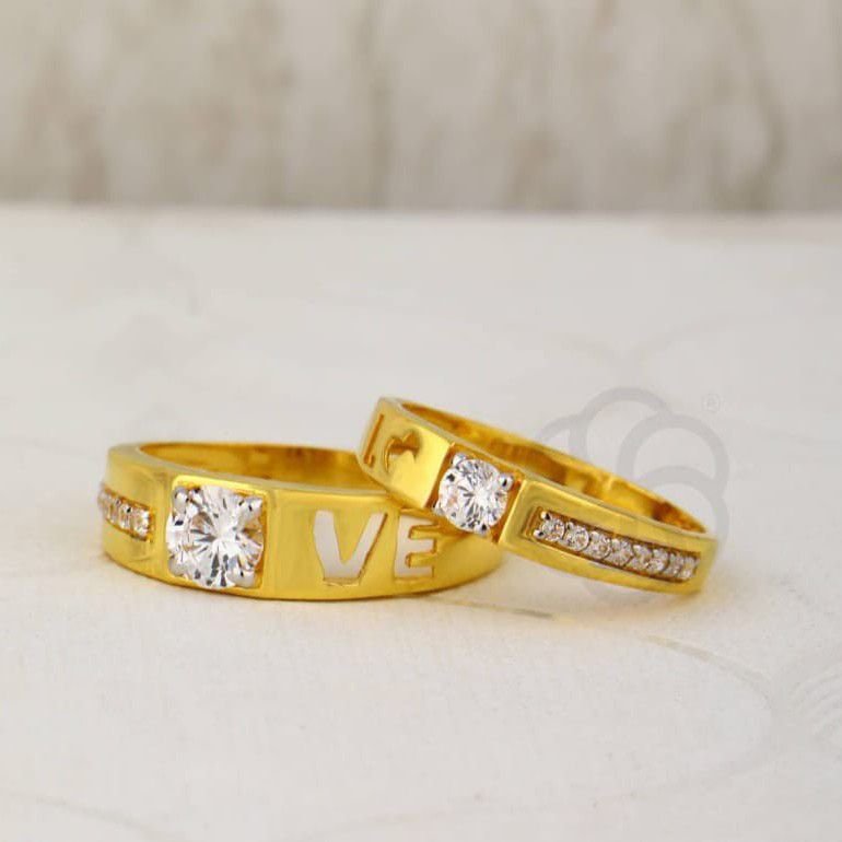 Velvetcase 22k (916) Yellow Gold Couple Ring : Amazon.in: Jewellery