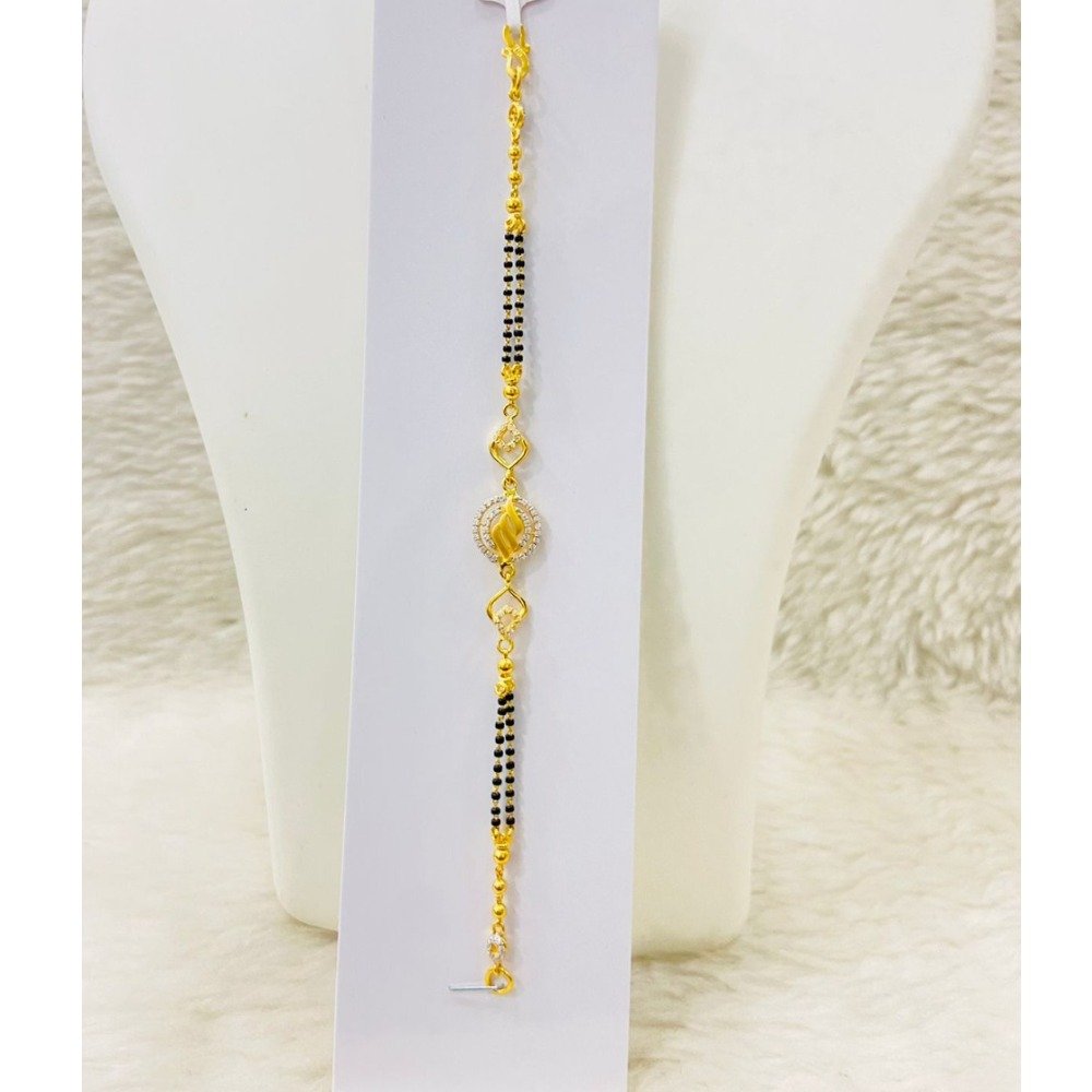 22K Solid Gold Black Beads Bracelet B8710 | eBay