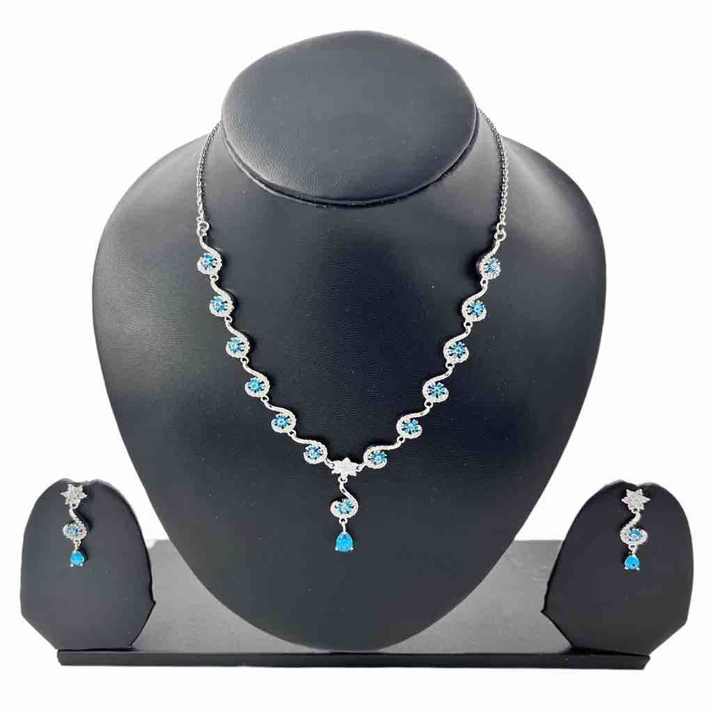 Buy Swarovski Crystal Blue Love Sterling Silver Necklace Online – Ciya  Shines