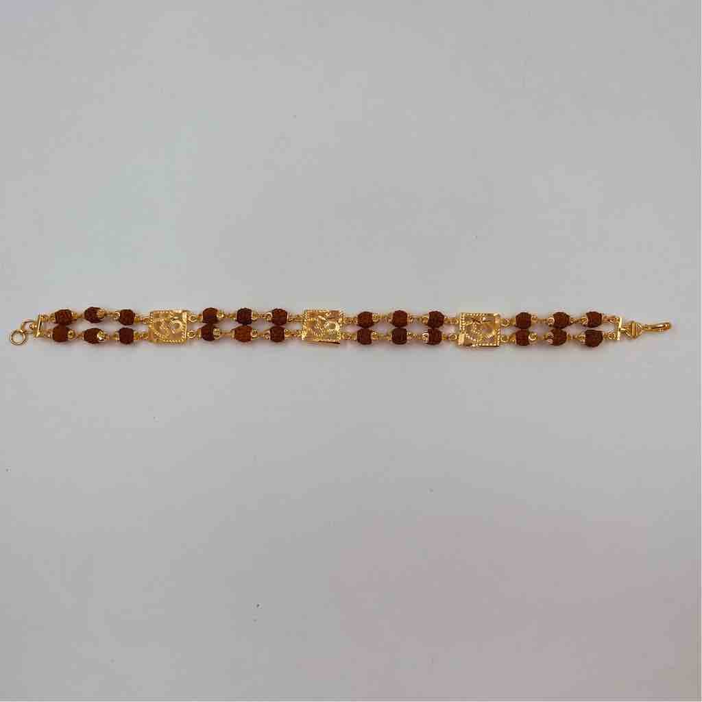 Men's Rudraksh Gold Bracelet | 7.5 Inches | PureJewels Uk