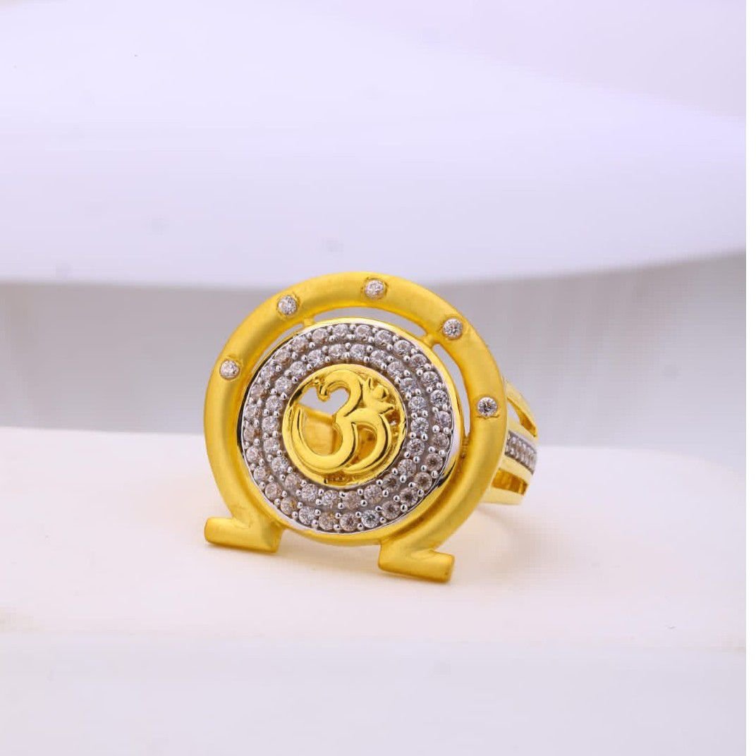 Buy quality Gold Om Fancy Round Shape Ring in Ahmedabad