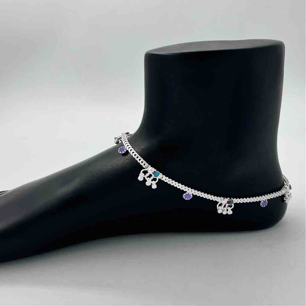 ROTICE Fancy Silver Payal Anklets Ideal for Women JLE_Payal-Anklets-silver-24  Silver Anklet Price in India - Buy ROTICE Fancy Silver Payal Anklets Ideal  for Women JLE_Payal-Anklets-silver-24 Silver Anklet Online at Best Prices in